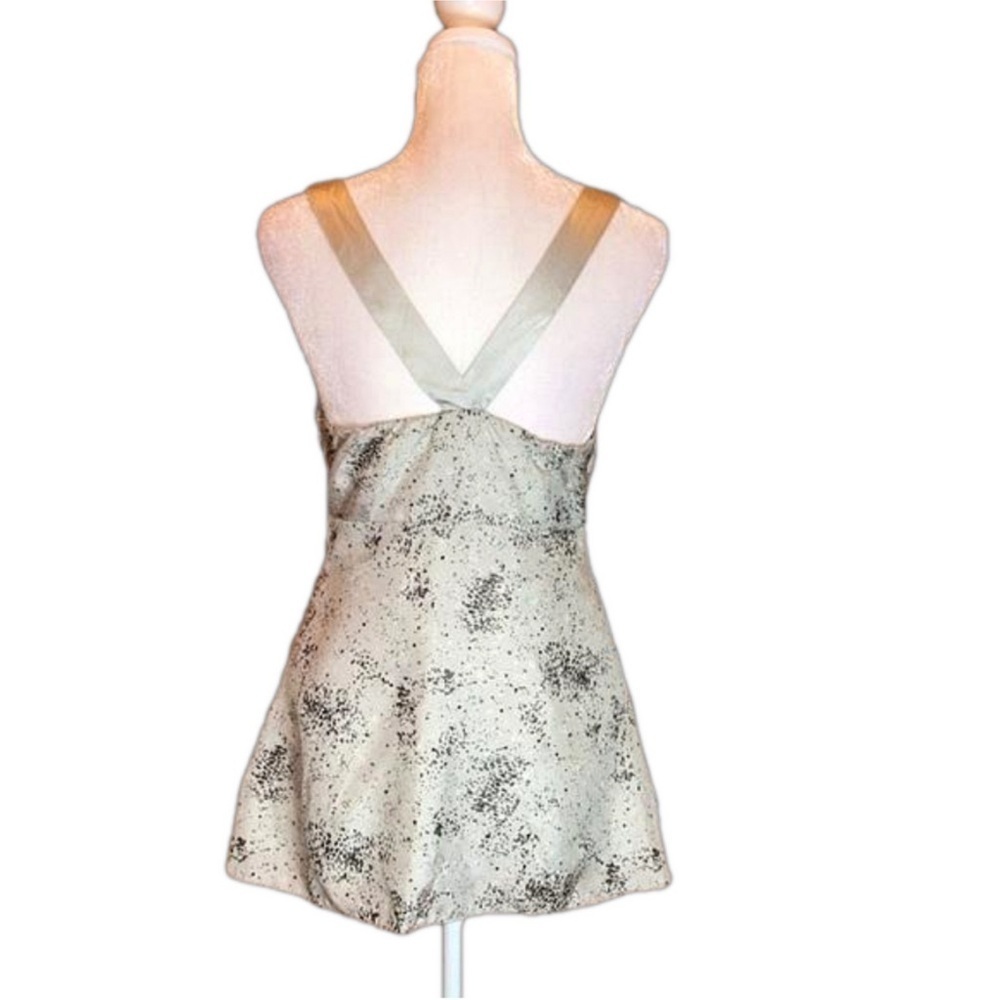 EXPRESS DESIGN STUDIO 100% Silk Shiny Gray with Black Print Tank Top Size S - Picture 4 of 7